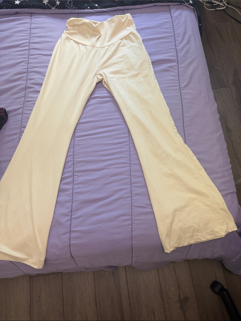 Cream Flared Yoga Pants